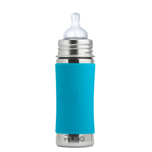 Pura Kiki Flasche-300 ml-Sauger-aqua Sleeve