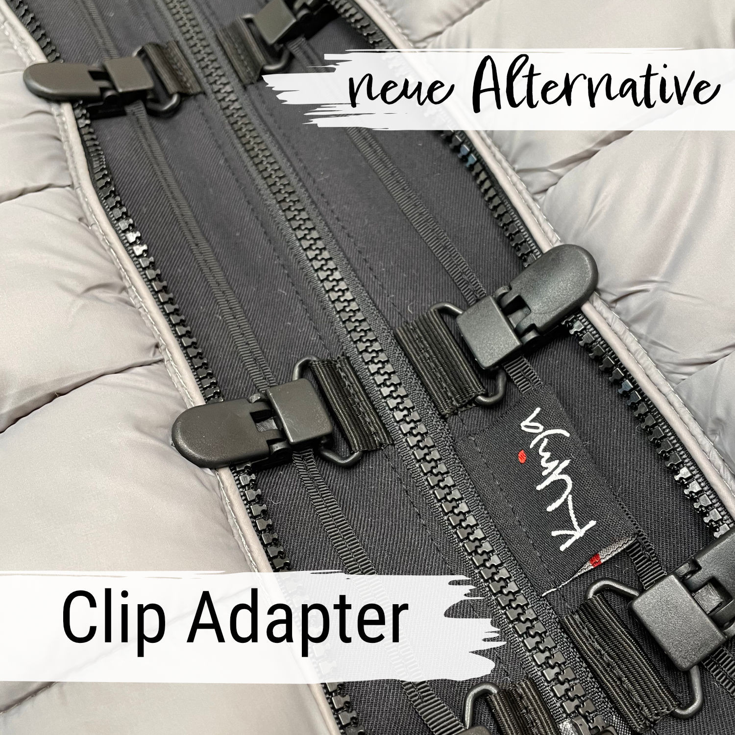 Clip Adapter Kumja Trage Reißverschluss Jackenerweiterung Trage