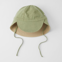 Cloby Sonnenhut wendbar UPF50+ Olive Green / Sandy Beach 0-6 Monate