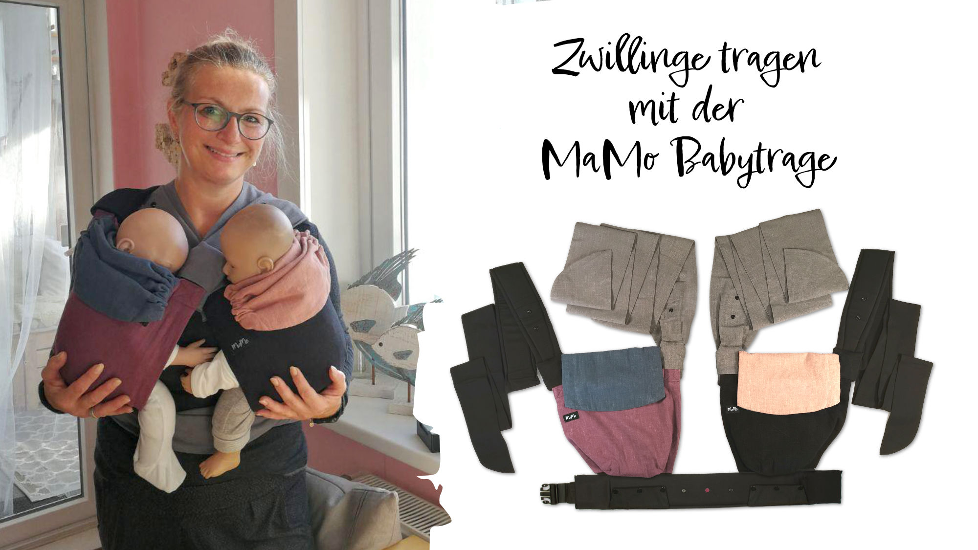 Babys nacheinander in die Babytrage nehmen